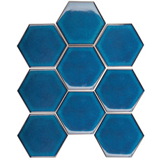 Керамическая мозаика Starmosaic Hexagon big Deep Blue Glossy (JJFQ80048) 25,6х29,5