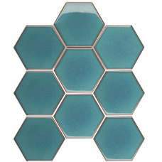 Керамическая мозаика Starmosaic Hexagon big Green Glossy (JJFQ80071) 25,6х29,5